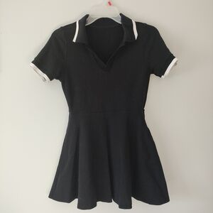 Black Polo Dress with White Trim